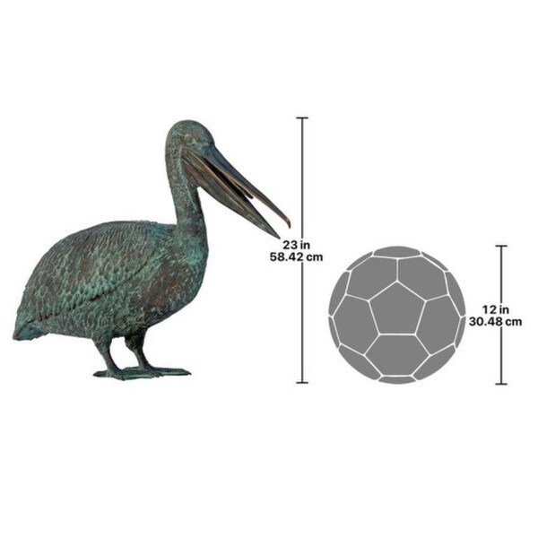 Seaside Pelican Bronze Water Feature Sculpture High End Piped Statue